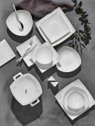Karaca Fine Bone New Damla Ensemble de dîner carré 60 pièces pour 12 personnes