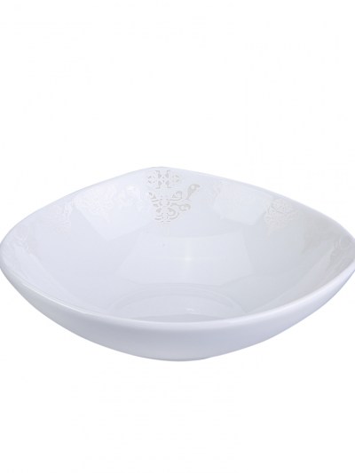 Karaca Fine Bone New Damla Ensemble de dîner carré 60 pièces pour 12 personnes