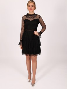 Robe courte pointillé Dans - noir
