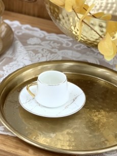 Ensemble de tasses à café turques optiques en marbre La Otantik, 12 pièces, blanc mat petit