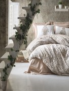 Ensemble de housse de couette 2 personne Cotton box Tamara Ranforce  Beige