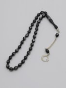 Tasbih à perles avec motif 33 pièces - noir