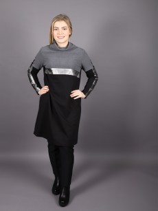 Tunique avec applique en cuir Kemal aydin - gris