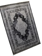 Tapis 160x230cm Rixos lavable antidérapant noir X-0038
