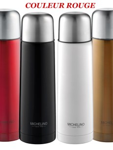 Bouteille isolante en acier inoxydable 1,0 ltr. Michelino - rouge