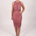 Robe courte à dentelle Dans - rose