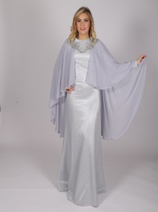 Robe longue cape Loreen -  bleu clair