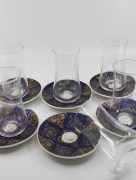 Verres à Thé 6 Pièces Zellerfeld bleu/or