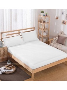 Drap housse élastique coton Ipekce 100x200cm - blanc