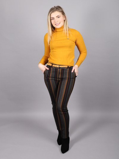 Pantalon chic à rayure - multicolore