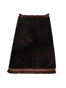 Tapis de prière velours en cuir détail - noir 