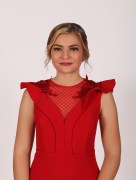 Robe courte à détail fleur Dans - rouge
