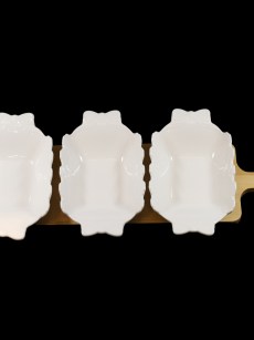 Service de bol avec plateau bambou Almina AL-8654