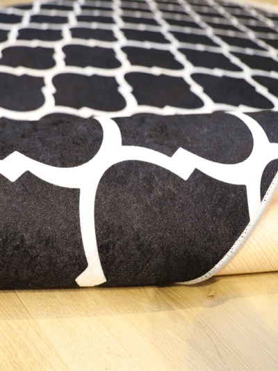 Tapis 180x280cm Rixos lavable antidérapant noir  X-0047