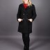 Manteau court suédine avec double boutonnage Loreen - noir