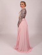 Robe longue à perle - rose