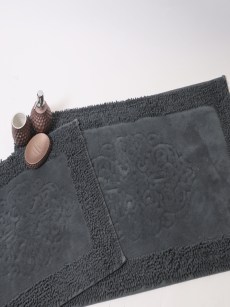 Tapis de bain Ipekce yedi tepe 2 pièces - gris foncé