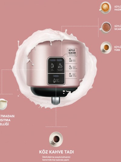 Karaca Machine à café Turque latte, expresso - rose pâle