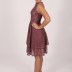 Robe courte avec dentelle dos nu en mousseline Dans - rose foncé