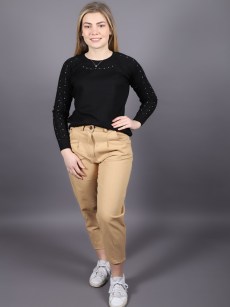 Jean mom avec poches Loreen - marron