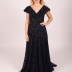 Robe en velours - noir/bleu