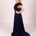Robe en velours - noir/bleu