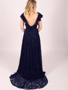 Robe en velours - noir/bleu