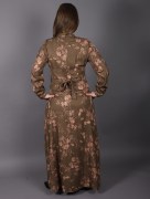 Robe longue à motif Uzunlar - marron