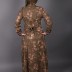 Robe longue à motif Uzunlar - marron