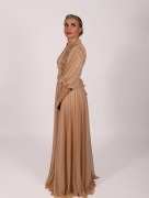 Robe longue à col bateau Garize - beige