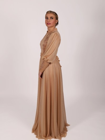 Robe longue à col bateau Garize - beige