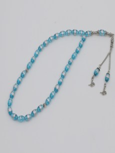 Tasbih - Perles de prière à motif 33 pièces - bleu ( perles grand ) 