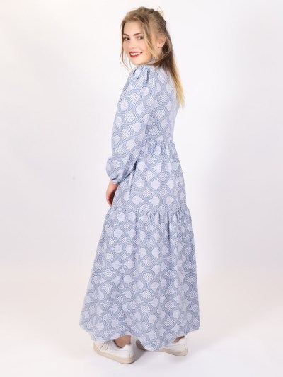 Robe longue à motif - bleu 