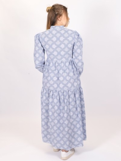 Robe longue à motif - bleu 