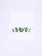 Serviette à fleur velours tulipe vert menthe