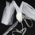 Décoration voiture mariage rétro en tulle avec fleur ( vendu par lots de 5 pièces ) blanc