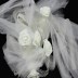 Décoration voiture mariage rétro en tulle avec fleur ( vendu par lots de 5 pièces ) blanc