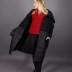 Veste longue matelassé à col châle avec poche Puane - noir