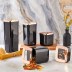 Boîte de rangement 5 lots carré cuivre noir