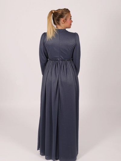Robe longue à perle Garize - bleu