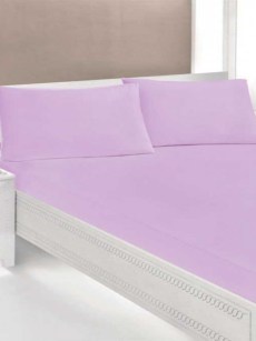 Drap housse élastique coton Ipekce 160x200cm - violet