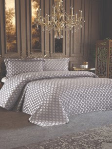 Couvre lit 2 personnes Ipekce Home Simge - gris