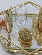 Service à café et plateau pour alliance mariée -set complet doré