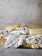 Ensemble de housse de couette 2 personne cotton box mode line stone beige
