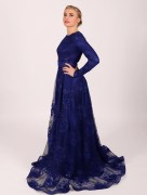 Robe longue à fleur Il'moi - bleu nuit 