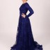 Robe longue à fleur Il'moi - bleu nuit 