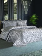 Couvre lit 2 personnes Ipekce home Gizem gris