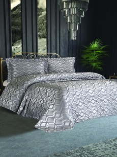 Couvre lit 2 personnes Ipekce home Gizem gris