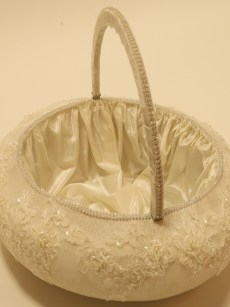 Panier mariage à dentelle - écru 