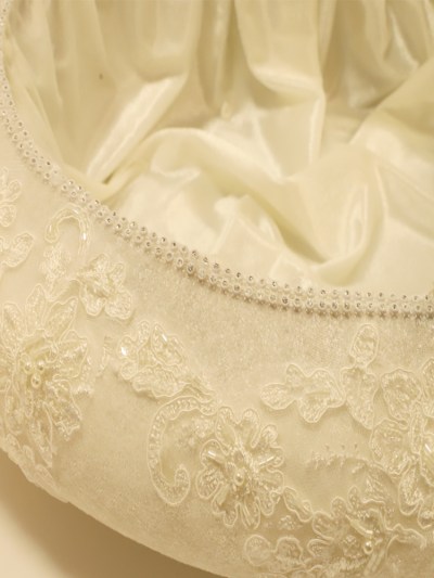 Panier mariage à dentelle - écru 